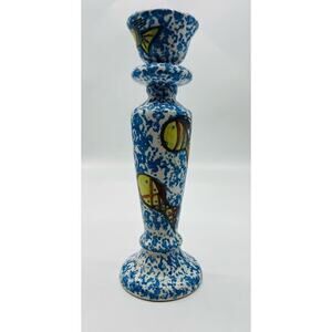 Wynne Noble SIGNED Hand Painted Evandale Porcelain votive candlestick